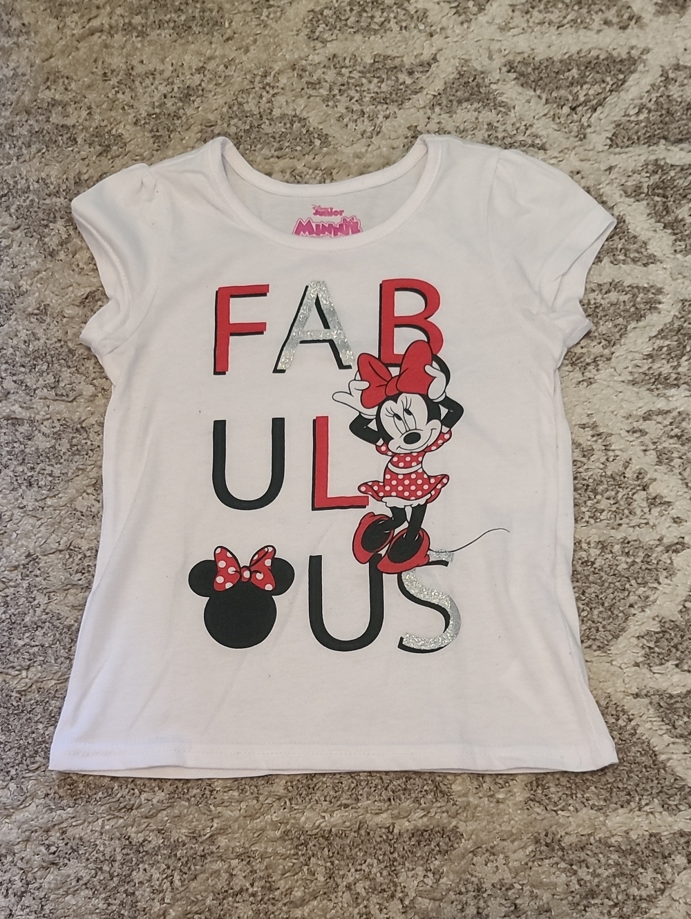 10 for $25 - Disney Girls 6X White Minnie Mouse "Fabulus" T-Shirt